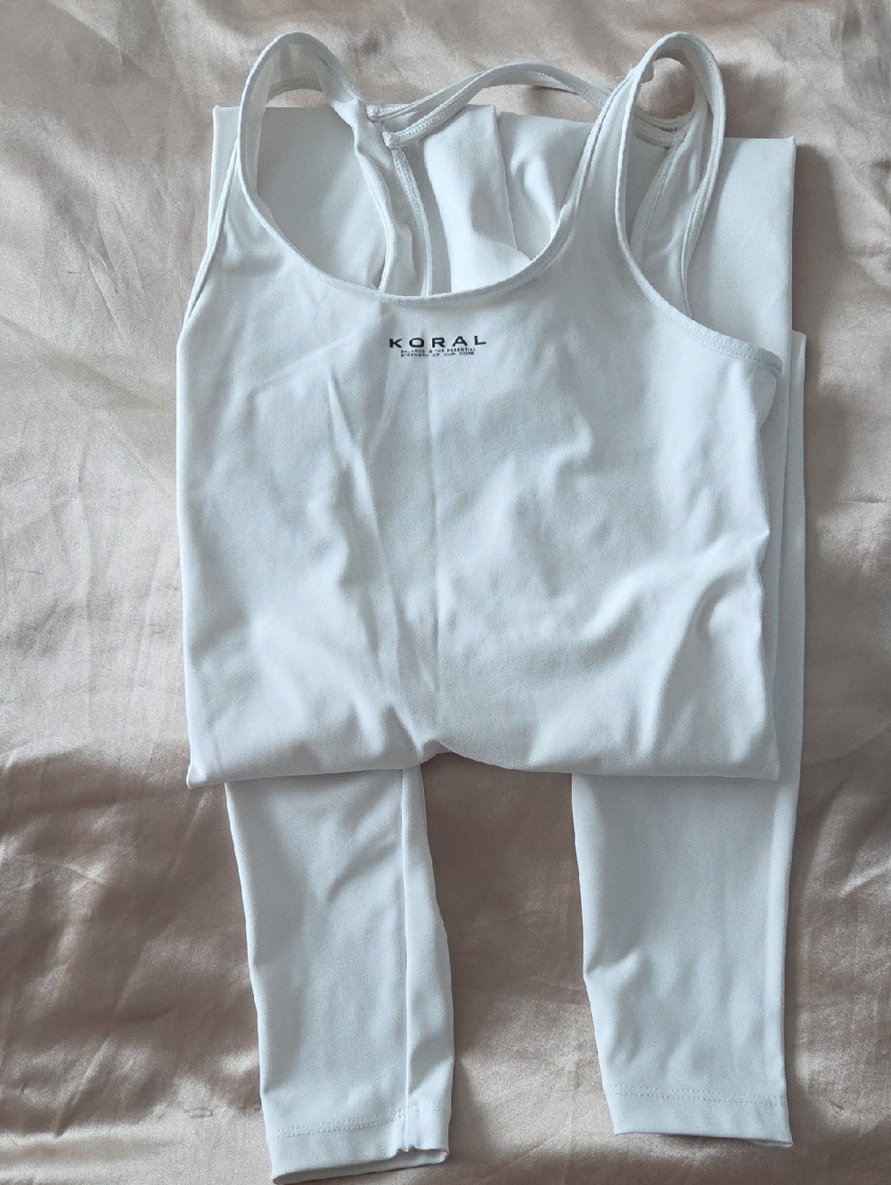 Koral White Leggings  Active JUMPSUIT with Subtle Logo